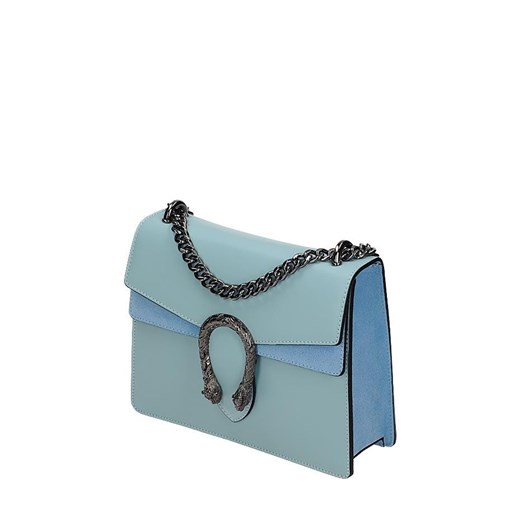 Vera Pelle włoska torebka z podkową a'la Gucci mini błękitna skóra naturalna  Vera Pelle  rinkopl