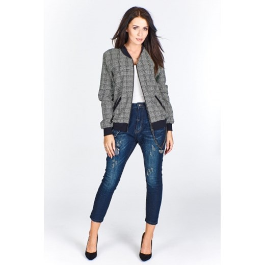 Kurtka damska Kmx Fashion krótka casual w kratkę