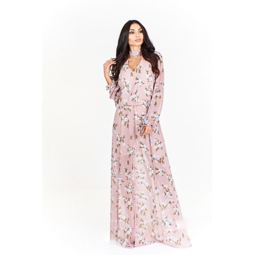 Ekstrawagancka sukienka z przezroczystym dołem Elit Look 40 ptakmoda.com