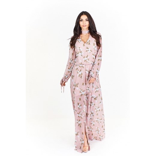 Ekstrawagancka sukienka z przezroczystym dołem Elit Look 42 ptakmoda.com