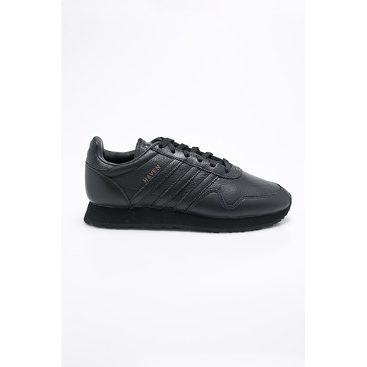 Czarne buty sportowe męskie Adidas Originals wiązane skórzane 