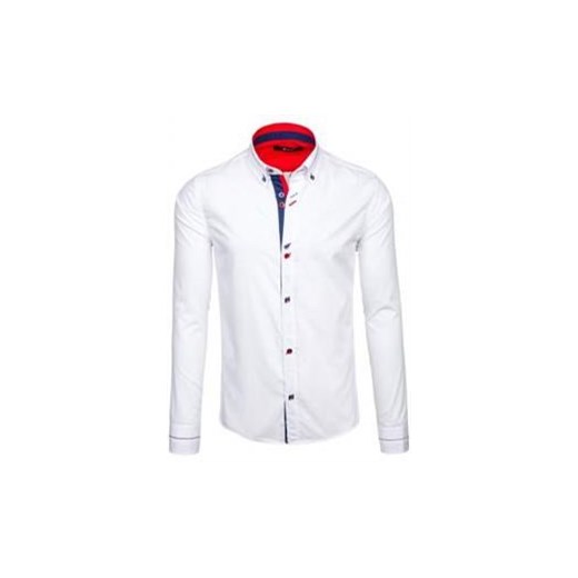 Koszula męska elegancka z długim rękawem biała Bolf 6870