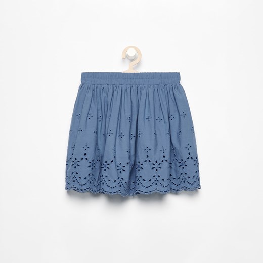 Reserved - Bawełniana spódnica z haftem - Niebieski  Reserved 104 