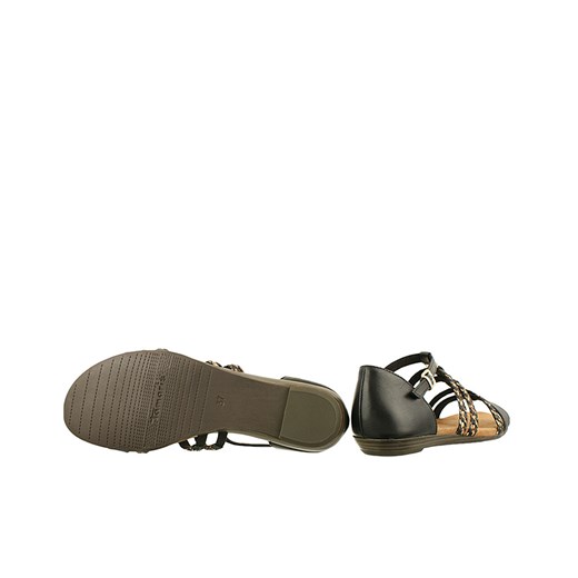 TAMARIS 28108-28 black/bronce, sandały damskie
