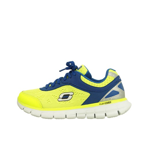 SKECHERS 95496L yellow/blue, półbuty sportowe dziecięce, rozmiary 32-38