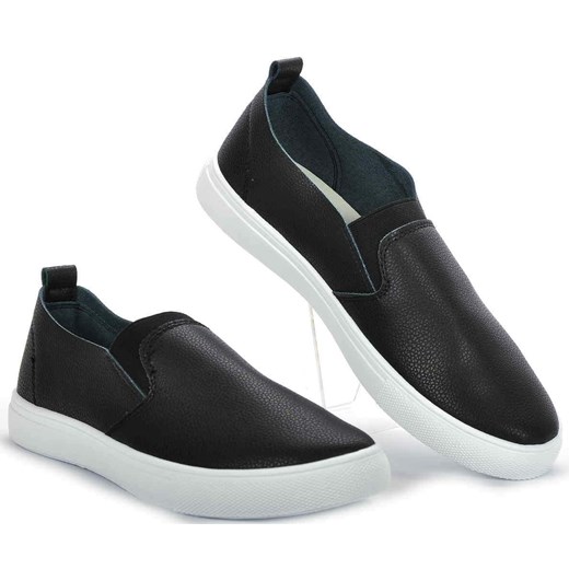 Wkładane trampki damskie Slip'on CZARNE /E6-1 1382 S127/ Collection Paris 39 pantofelek24.pl