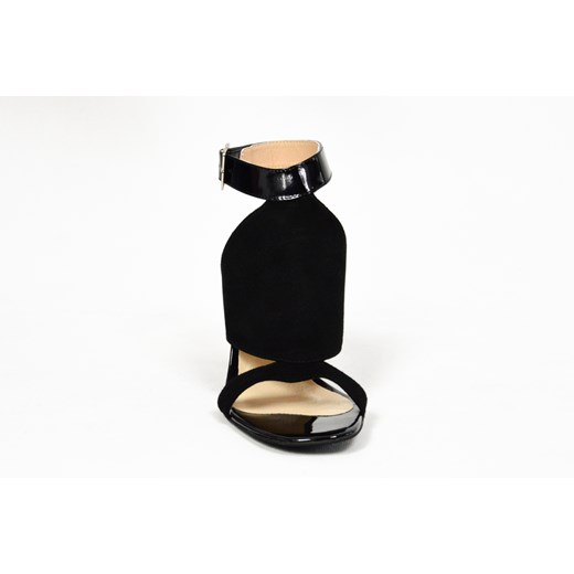 MargoShoes czarne letnie sandałki na słupku skóra naturalna produkt polski wysokość obcasa 8 cm Margoshoes 38