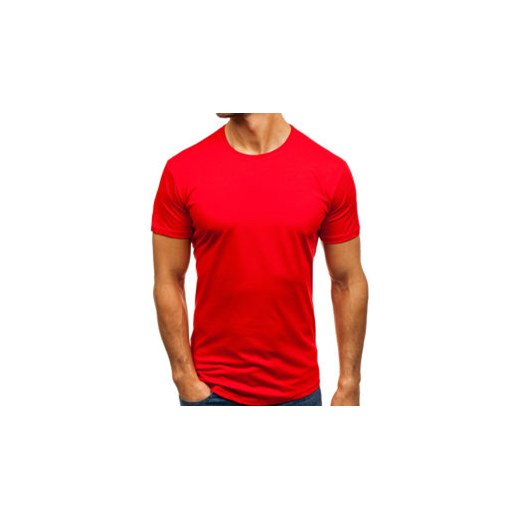T-shirt męski bez nadruku czerwony Denley 181227  Denley.pl M promocja Denley 