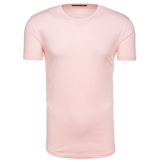 T-shirt męski bez nadruku różowy Denley 181227  Denley.pl L okazyjna cena Denley 