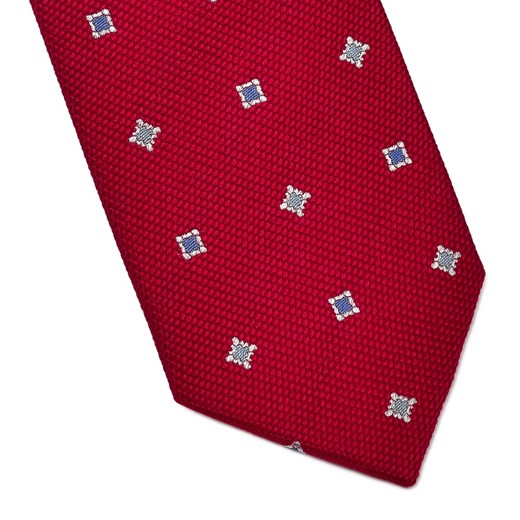 Elegancki czerwony krawat VAN THORN w kwadraty  Van Thorn  EleganckiPan.com.pl