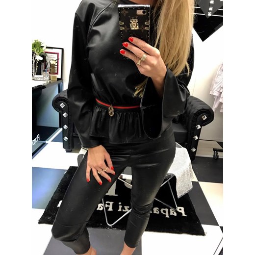 Czarny komplet EKOSKÓRA - PRODUKT POLSKI! Paparazzi Fashion La Princesita