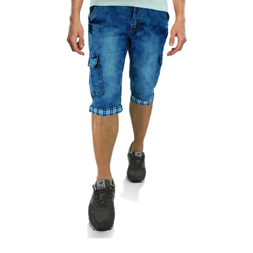 Spodenki męskie jeansowe z bocznymi kieszeniami RS210   39 wyprzedaż merits.pl 