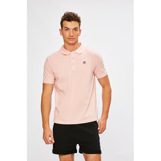 T-shirt męski różowy Fila z krótkim rękawem 