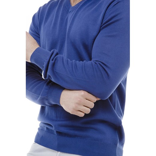 Sweter basic niebieski  niebieski XL wyprzedaż eLeger 