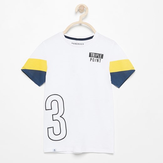 Reserved - T-shirt w sportowym stylu - Biały Reserved  170 