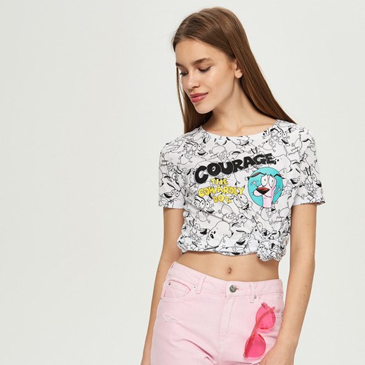Sinsay - T-shirt chojrak tchórzliwy pies - Biały Sinsay XL