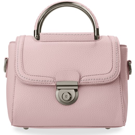 Mały gustowny kuferek torebka damska do ręki i na ramię - różowy