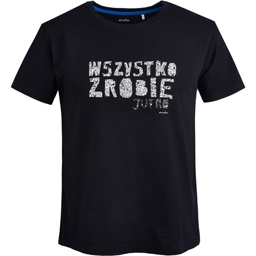 T-shirt męski  "Wszystko zrobię jutro" czarny Endo L endo.pl