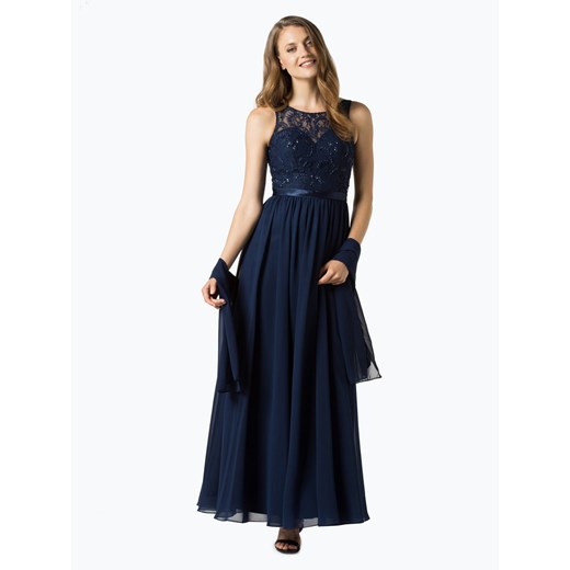 Niente - Damska sukienka wieczorowa z etolą, niebieski  Niente 36 vangraaf