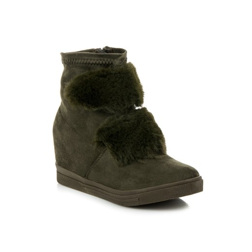 WEDGE BOOTS WITH FUR