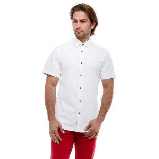 Koszula biała jednokolorowa  rozowy 176/182 44 promocja eLeger 