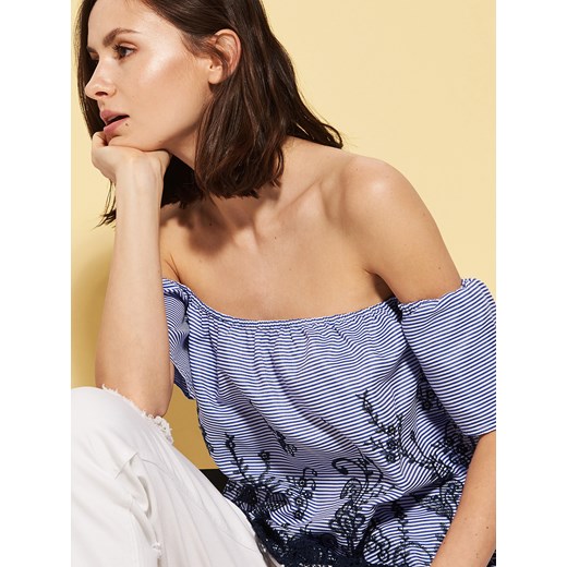 House - Bluzka off shoulder z koronką - Wielobarwn  House XS 
