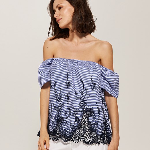 House - Bluzka off shoulder z koronką - Wielobarwn House  L 