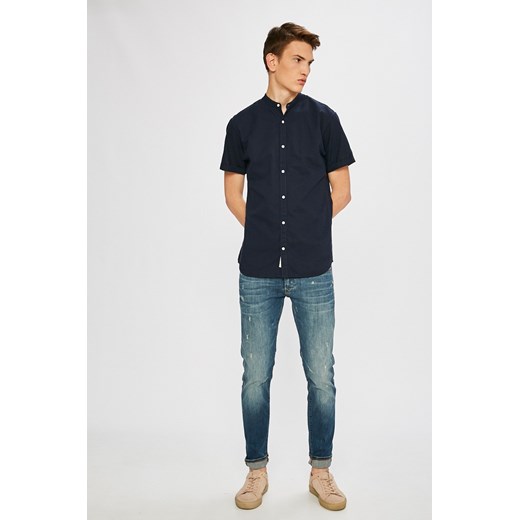 Koszula męska Premium By Jack&jones z krótkim rękawem z bawełny casual ze stójką 