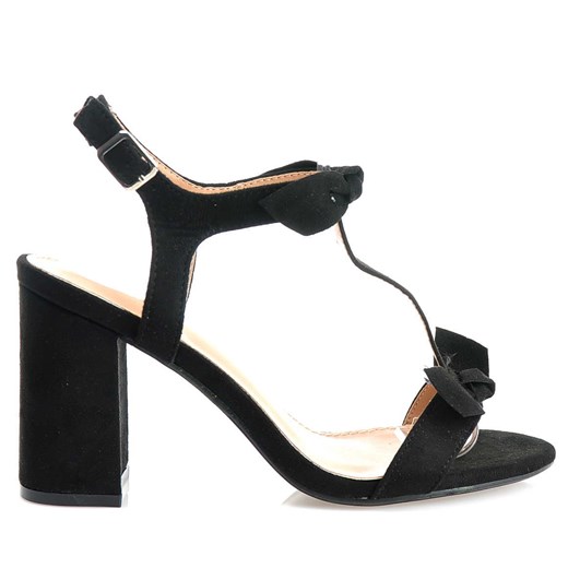 Buty na lato- sandały na słupku CZARNE /A2-1 1921 S311/ Chc Shoes 39 pantofelek24.pl