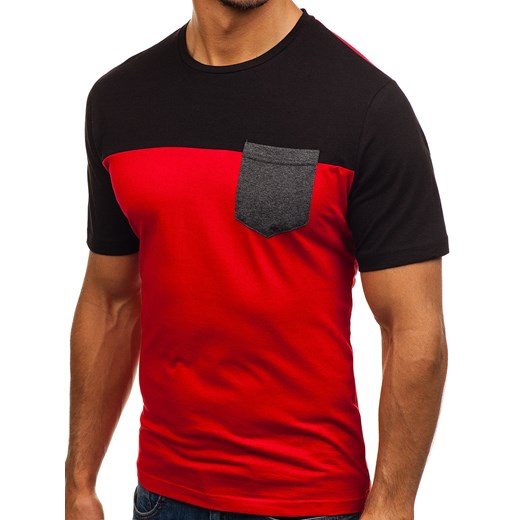 T-shirt męski z nadrukiem czerwony Denley 6309 Denley.pl  XL Denley