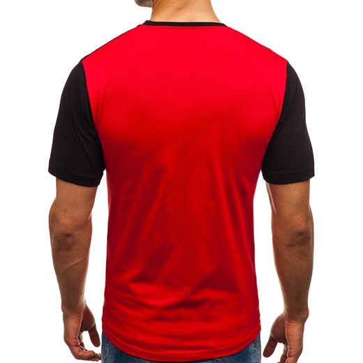 T-shirt męski z nadrukiem czerwony Denley 6309  Denley.pl XL Denley