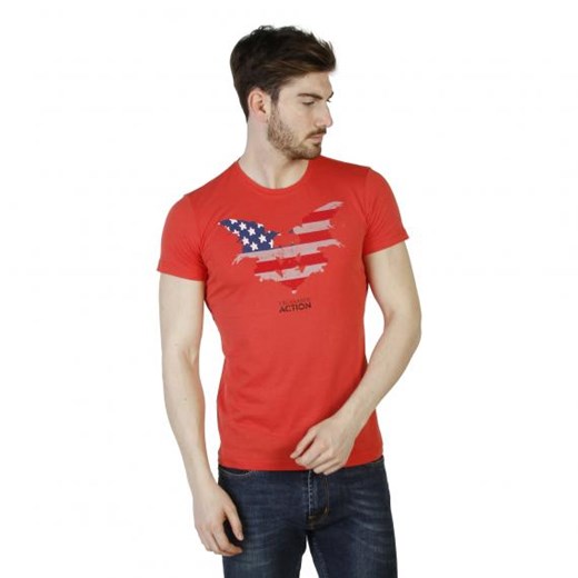 T-shirt męski czerwony Trussardi z krótkim rękawem 