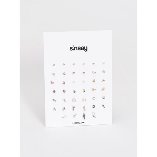 Sinsay - Zestaw kolczyków na sztyft - Wielobarwn Sinsay  One Size 