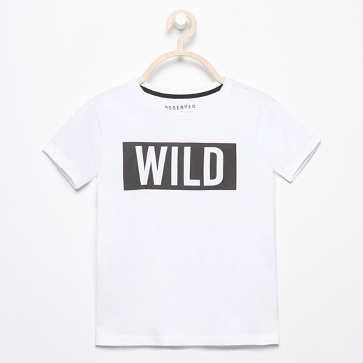 Reserved - T-shirt z nadrukiem wild - Biały  Reserved 152 