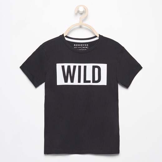Reserved - T-shirt z nadrukiem wild - Czarny  Reserved 164 