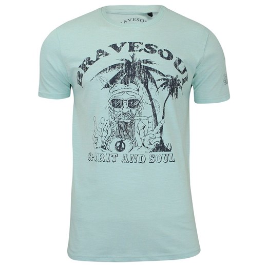 Męska, Zielona Koszulka (T-shirt) - Brave Soul - Hipis pod Palmą TSBRSSS18HIPPIEgreen ze sklepu JegoSzafa.pl w kategorii T-shirty męskie - zdjęcie 51902834