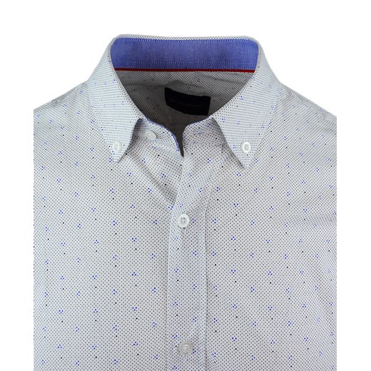 Koszula męska z krótkim rękawem w kolorze białym 086   3XL wyprzedaż merits.pl 