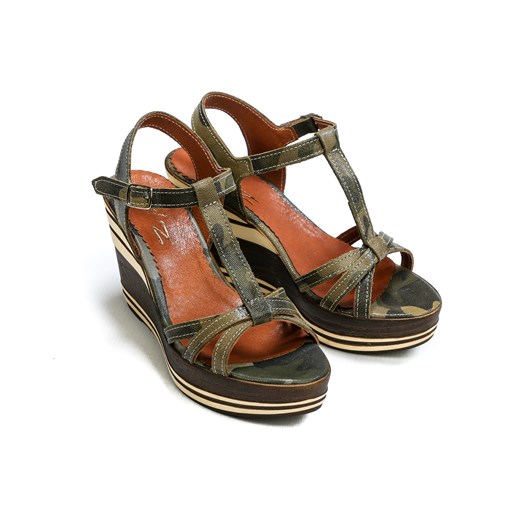 sandałki na koturnie - skóra naturalna - model 354 - kolor moro  Zapato 39 (długość wkładki 25,5 cm) wyprzedaż zapato.com.pl 