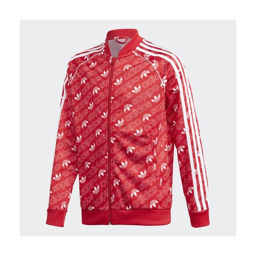 Bluza dresowa Trefoil Monogram SST czerwony Adidas 146 