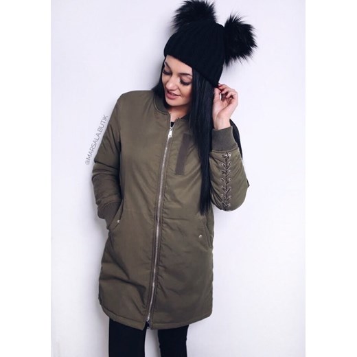 Długa BOMBERKA PARKA - khaki L wyprzedaż Marsala