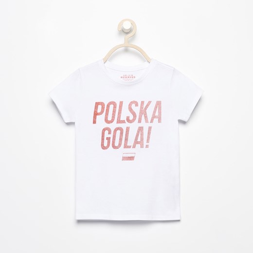 Reserved - T-shirt polska gola - Biały