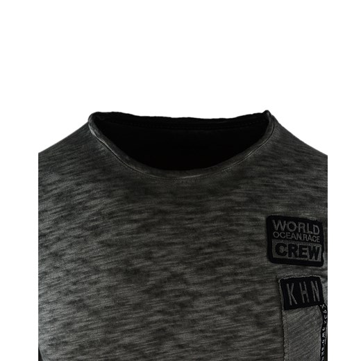 T-shirt męski z nadrukiem w kolorze grafitowym 18061  szary XL promocja merits.pl 