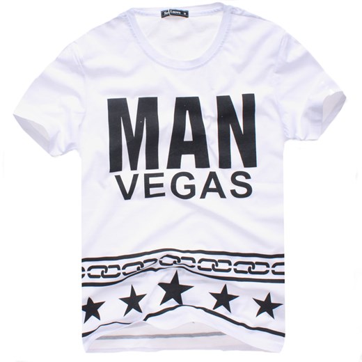Koszulka męska t-shirt z nadrukiem biała Recea