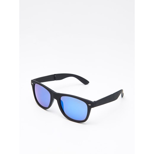 Cropp - Okulary przeciwsłoneczne - Czarny Cropp niebieski One Size 