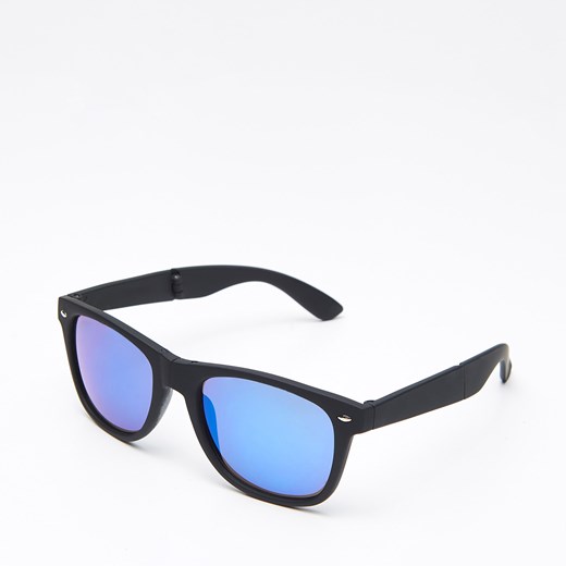 Cropp - Okulary przeciwsłoneczne - Czarny niebieski Cropp One Size 