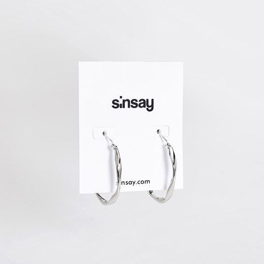 Sinsay - Kolczyki koła - Jasny szar  Sinsay One Size 