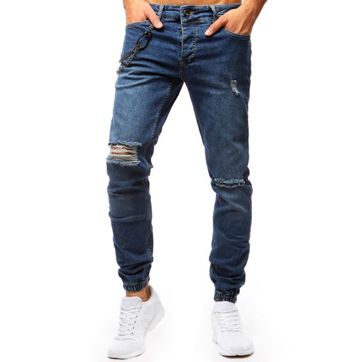 Spodnie joggery jeansowe męskie niebieskie (ux1271) Dstreet  30  okazyjna cena 