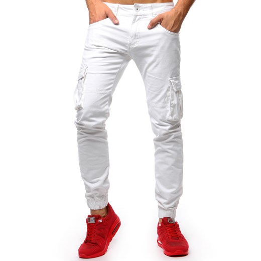 Spodnie joggery jeansowe męskie białe (ux1265) Dstreet  29 