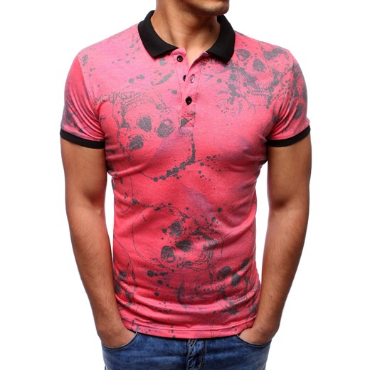 Koszulka polo męska różowa (px0131)  Dstreet XXL okazyjna cena  