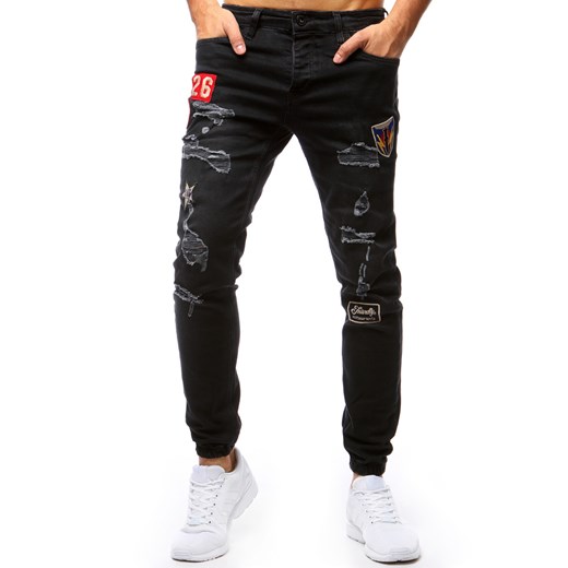Spodnie joggery jeansowe męskie czarne (ux1267) Dstreet  30  okazja 